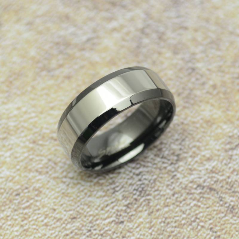 Ring Edelstahl Schlicht Schwarz Silber Anthrazit von Crazysteelhouse