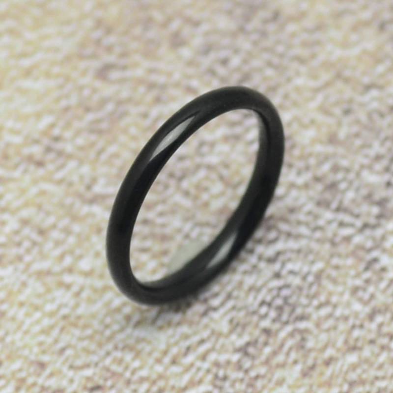 Ring Schwarz Schmal 2 Mm Edelstahl Vorsteckring Damenring Kleine Größen von Crazysteelhouse