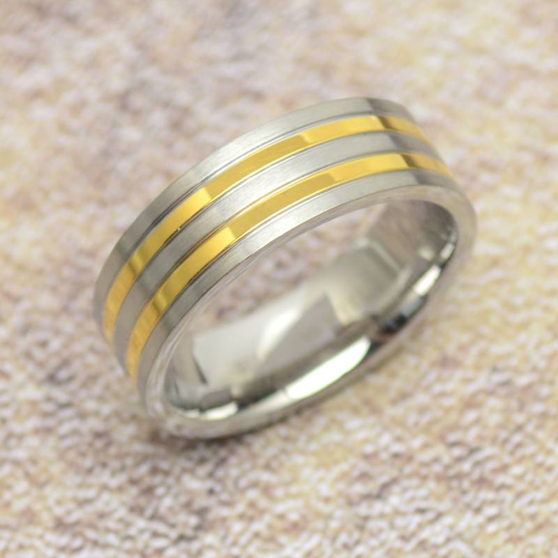 Ring Silber Gold Farbig Edelstahl von Crazysteelhouse