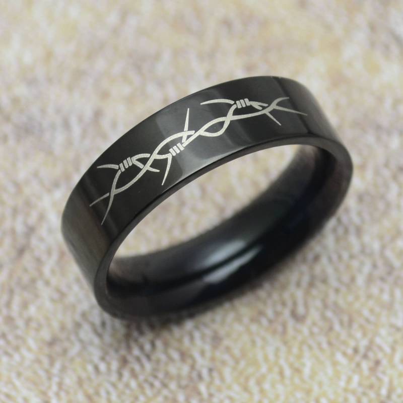 Ring Stacheldraht Schwarz Edelstahl Ring Stacheldraht Schwarz Edelstahl von Crazysteelhouse