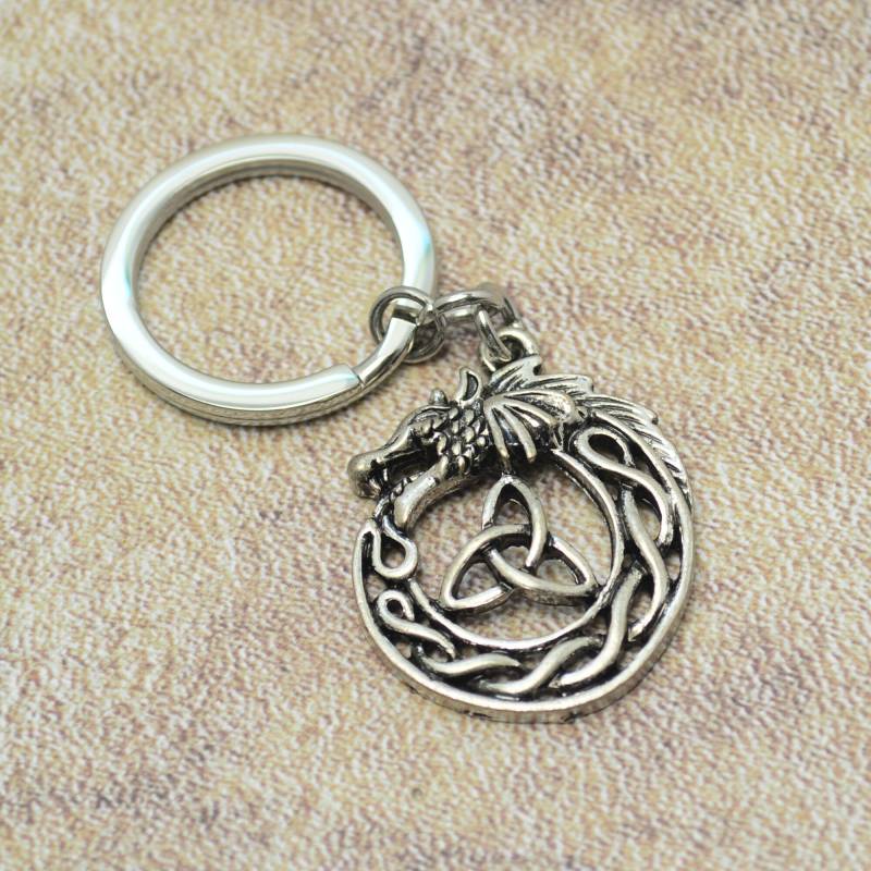 Schlüsselanhänger Drache Triskel Anhänger von Crazysteelhouse