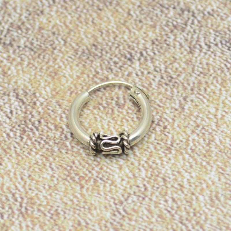 Silber Creole 14 Mm 1 Stück Celtic Bali Ohrschmuck Ohrring Sterlingsilber von Crazysteelhouse