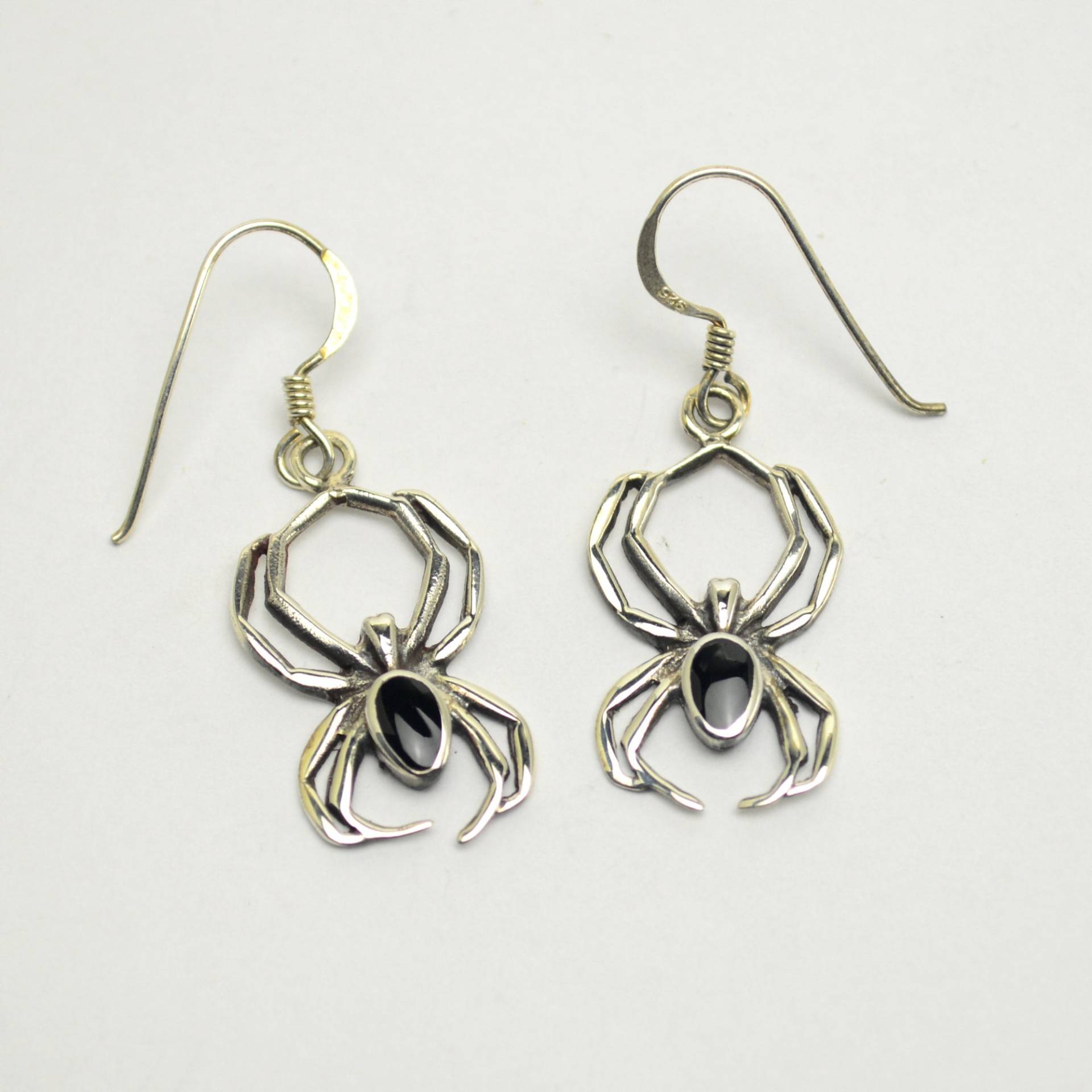 Ohrringe Ohrhänger 925 Silber Onyx Spinne Ohrschmuck Ohrringe Ohrhänger 925 Silber Onyx Spinne Ohrschmuck von Crazysteelhouse