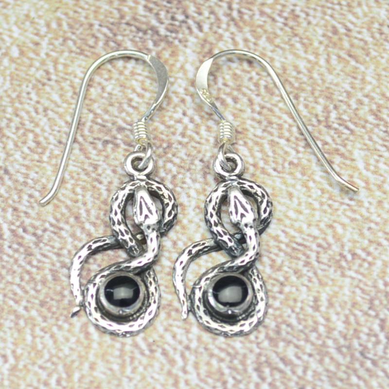 Schlange Schlangen Ohrringe 925 Silber Ohrhänger von Crazysteelhouse