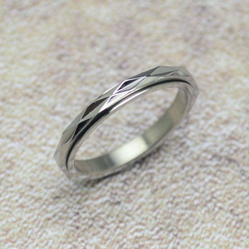 Spielring Drehring 3 Mm Movingring Fidget Anti Stress Ring Edelstahl von Crazysteelhouse