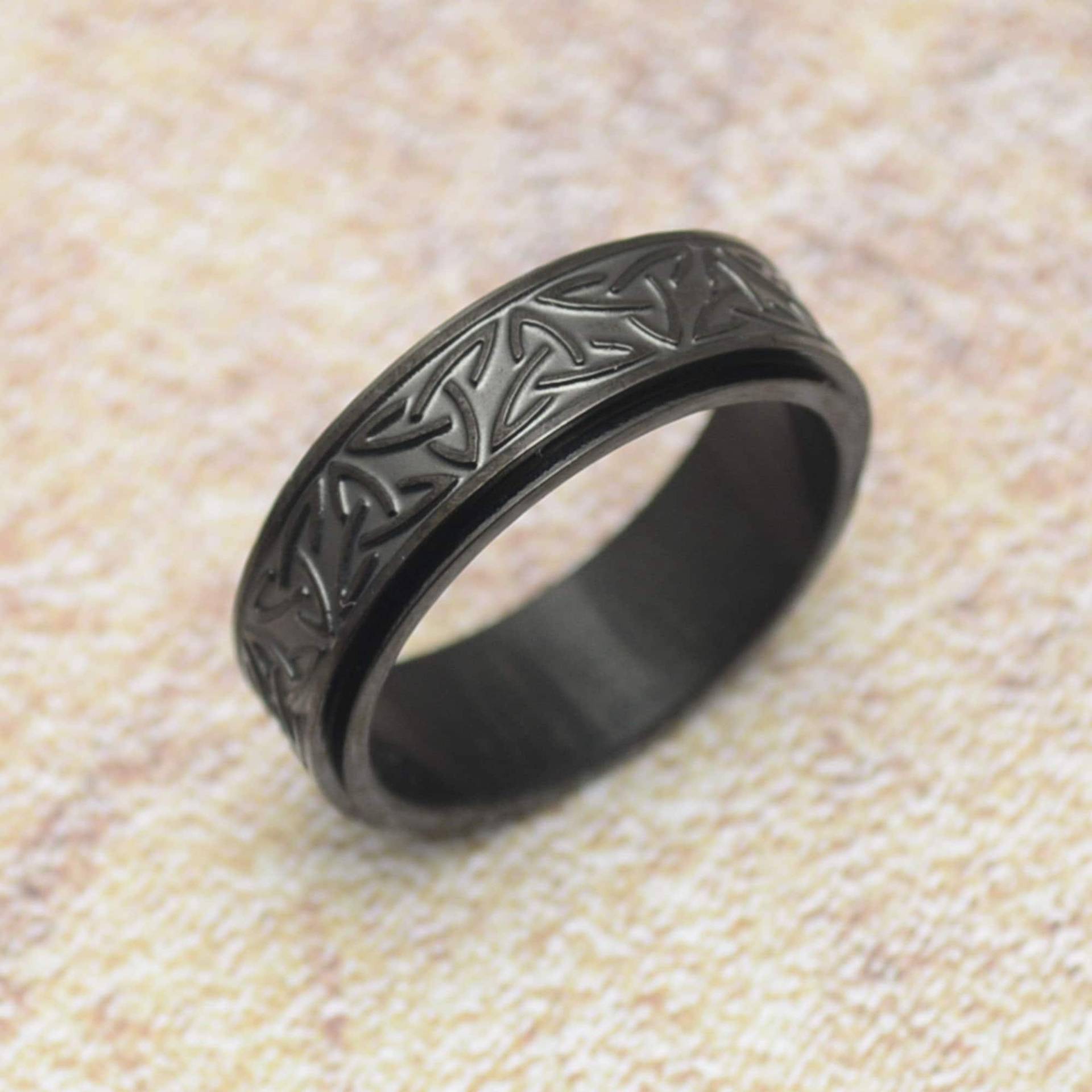 Spielring Drehring Schwarz Anti Stress Ring Edelstahl von Crazysteelhouse