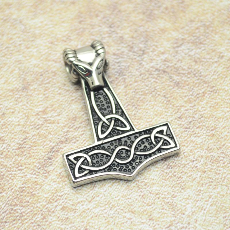 Thor Hammer Mjölnir Anhänger Edelstahl Wikinger Viking Thorshammer von Crazysteelhouse