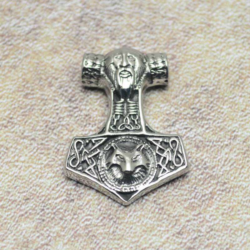 Thor Hammer Odin Wotan Anhänger Fuchs Wolf Wikinger Schmuck Viking Thorshammer von Crazysteelhouse
