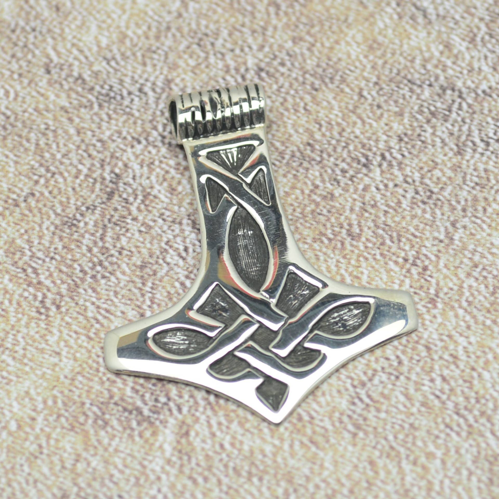 Thors Hammer Anhänger 925 Silber Mjölnir Thorhammer Wikinger Viking von Crazysteelhouse