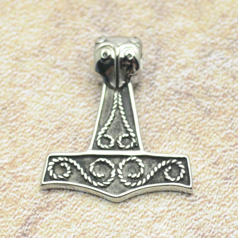 Thors Hammer Anhänger Edelstahl Mjölnir Thorhammer von Crazysteelhouse