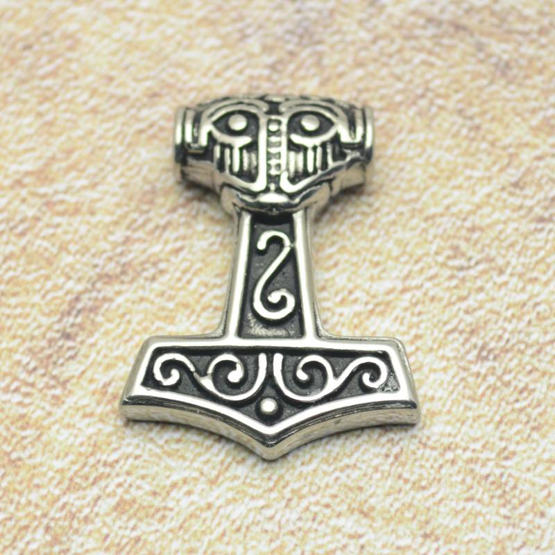 Thors Hammer Anhänger Edelstahl Mjölnir Wikinger von Crazysteelhouse