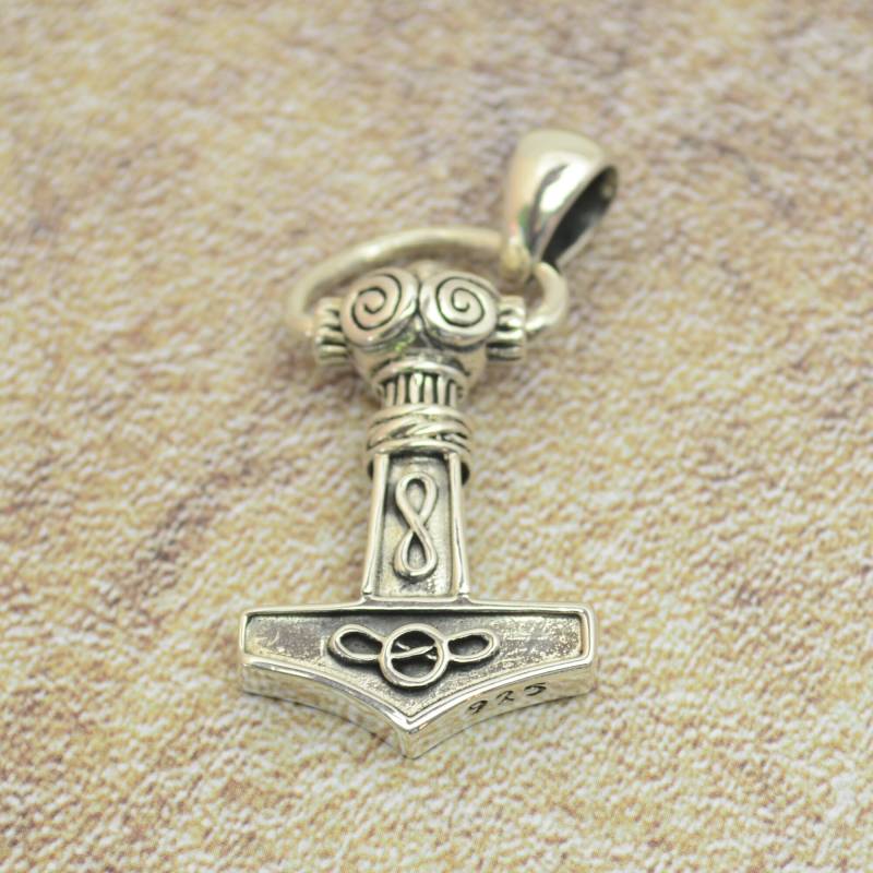 Thors Hammer Aus 925 Silber Anhänger Wikinger Mjölnir Massiv von Crazysteelhouse