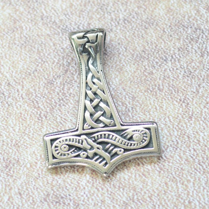 Thors Hammer Mjölnir Anhänger Edelstahl Mit Oder Ohne Kette 60 cm X 4 Mm von Crazysteelhouse