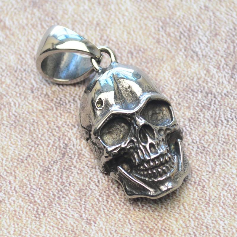 Totenkopf Anhänger Edelstahl Skull Pendant von Crazysteelhouse