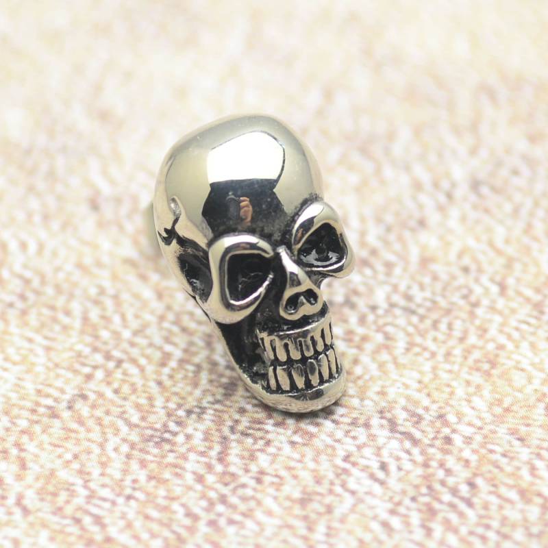 Totenkopf Ohrstecker Sehr Gross Edelstahl 1 Stück Oder Paar Ohrringe Ohrhänger Gothic Biker Skull von Crazysteelhouse