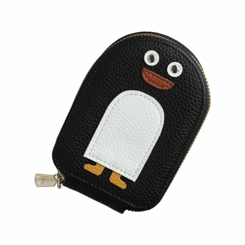 Crazyview Tragbare Pinguin Kartenhalter Mini Dünne Brieftasche Multi-Slots Kreditkarten Tasche PU Akkordeon Tasche Karte Brieftasche Leder Karte Niedlich, Schwarz , Free Size von Crazyview