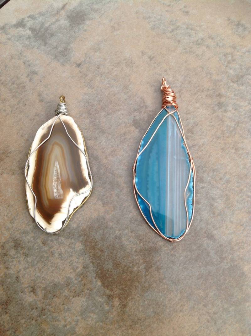 Blau & Braun Achat Anhänger Blau & Braun Achat Anhänger von Cre8vMama