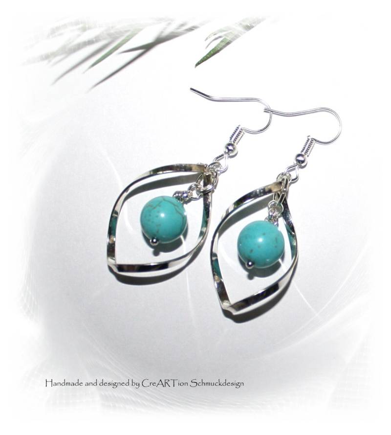 Aparte Ohrringe, Türkis, Silber, Hängeohrringe von CreARTion