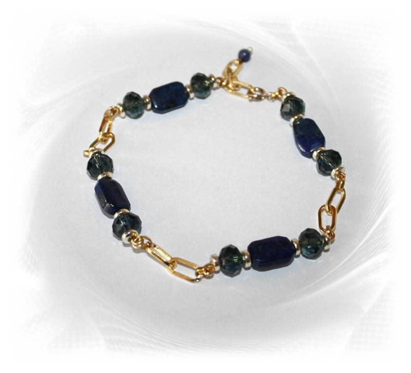 Armband, Armband Lapis Lazuli, Edelsteinarmband, Lazuli Mit Gold Armband, Armband Lapis Lazuli, Edelsteinarmband, Lazuli Mit Gold von CreARTion