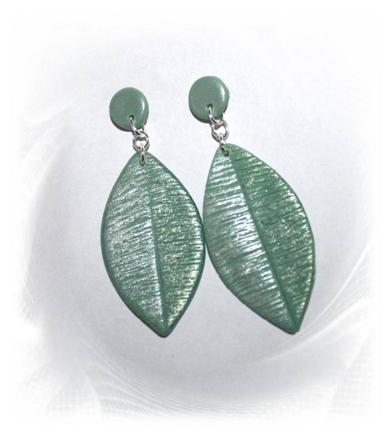 Einzigartige Ohrringe, Hängeohrringe Grün Silber, Edle Handmade Polymer Clay Einzigartige Ohrringe, Hängeohrringe Grün Silber, Edle Handmade Polymer Clay von CreARTion