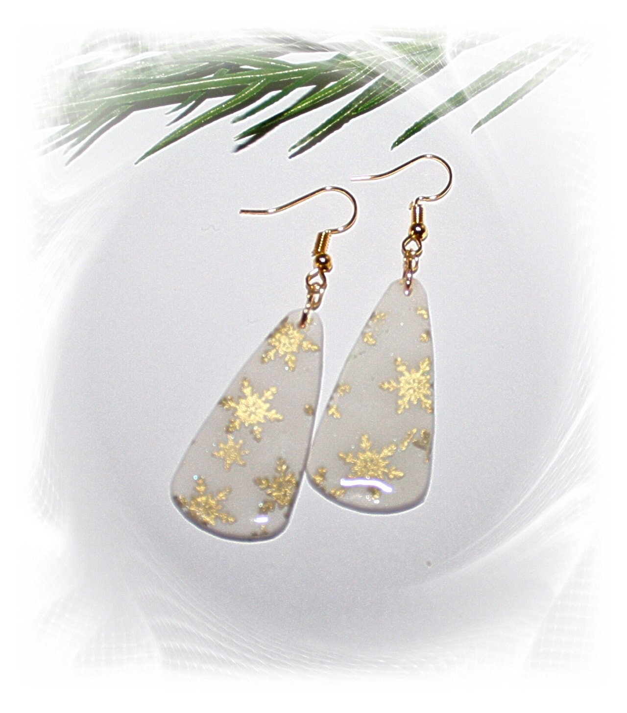 Ohrringe, Weihnachtsohrringe, Ohrringe Weiß Gold, Christmas von CreARTion