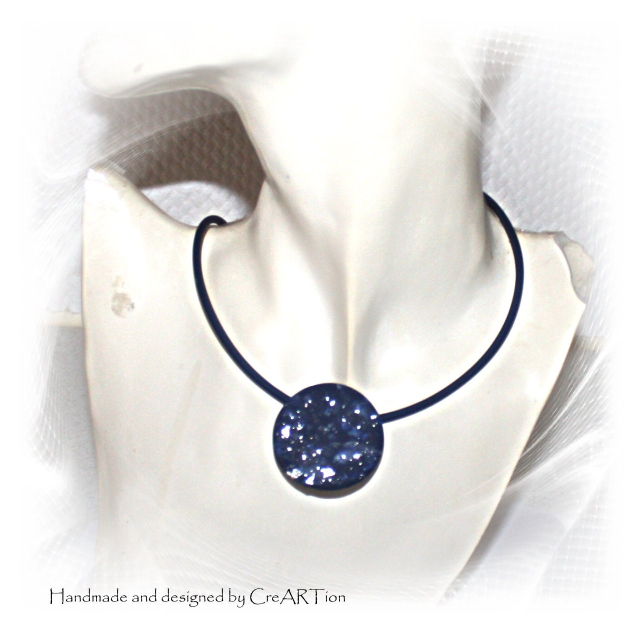 Schmuck Set, Kette Mit Anhänger Und Ohrringe, Set Hängerohrringe, Blau von CreARTion