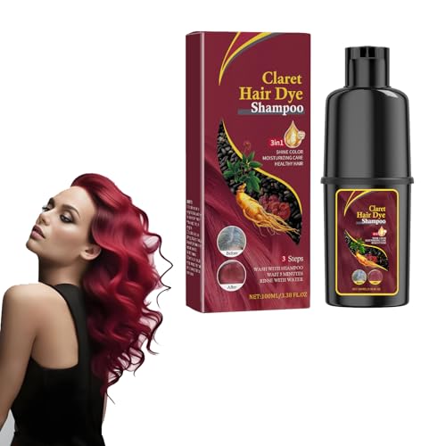 Shampoo Rot Haare, Black Hair Dye Shampoo 3in1, Tönungsshampoo, Pflanzliche Haarfarbe shampoo Enthält Ginseng-Extrakt für Männer Frauen,Graue Haare Abdecken,100ML von CreMHHate