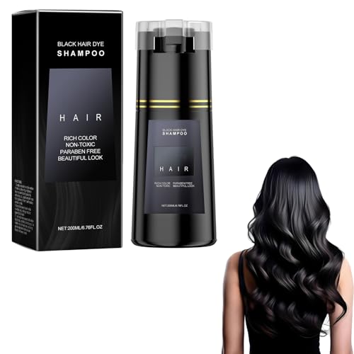 Shampoo Schwarze Haare, Black Hair Dye Shampoo 3in1, Haarfarbe shampoo,Grey Attack shampoos Anti Grau Effekt Farbshampoos Gegen Graue haare für Frauen und Männer,200ml Shampoo Schwarze Haare, Black Hair Dye Shampoo 3in1, Haarfarbe shampoo,Grey Attack shampoos Anti Grau Effekt Farbshampoos Gegen Graue haare für Frauen und Männer,200ml von CreMHHate
