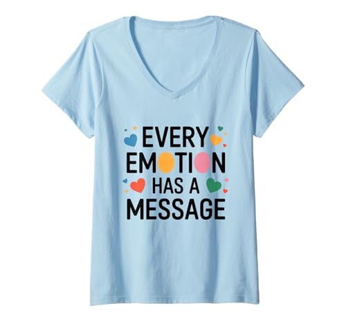 Damen Chaque émotion hat eine Nachricht T-Shirt mit V-Ausschnitt von CreaStyle-KT