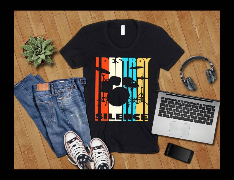 Ich Zerstöre Stille Shirt, Drummer Trommel Drum Tshirt, Musiker-T-Shirt, Band Rock Geschenk, Musik von CreaTeeVityCO