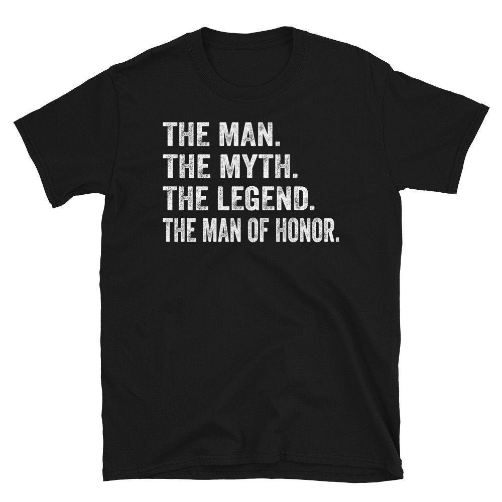 Der Mann Der Mythos Die Legende Ehre Geschenk-Hochzeits-T-Shirt, Lustiger Brautmann-Vorschlag, Ehre-Vorschlagsgeschenk von CreaTeeveCustom