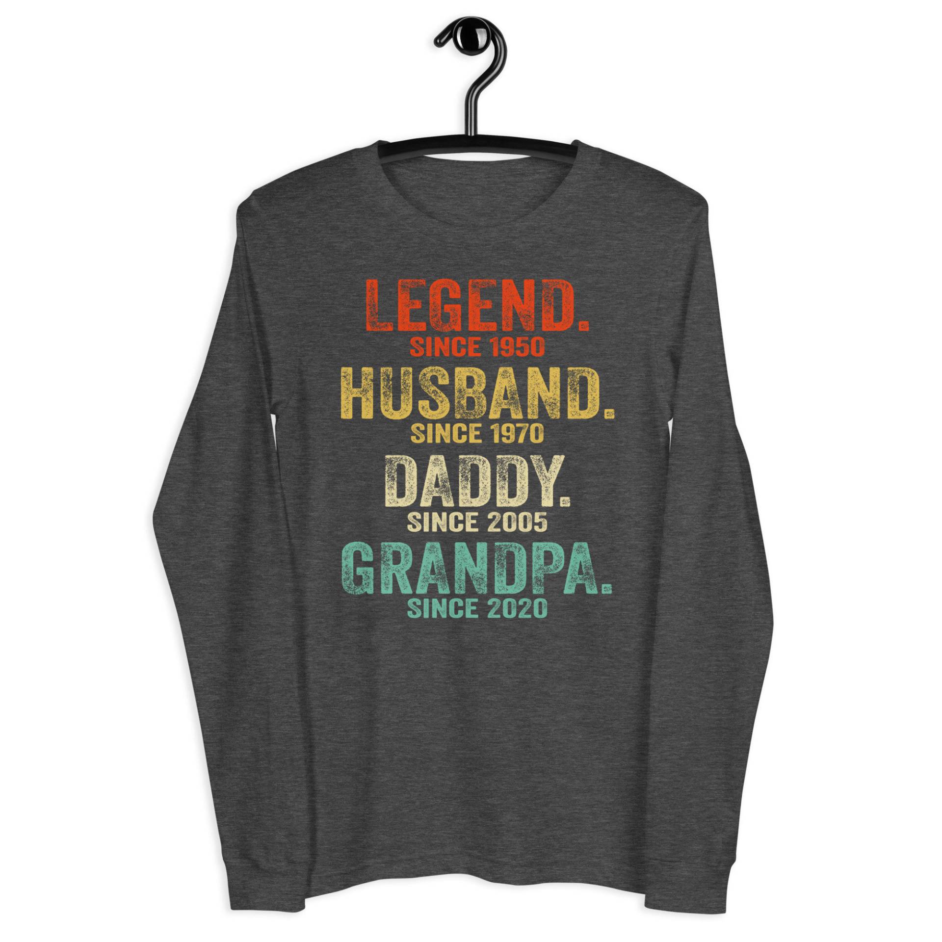 Legend Ehemann Papa Opa Shirt, Personalisiertes Tshirt, Personalisiertes Personalisierte Geschenke Für Unisex Langarm T-Shirt von CreaTeeveCustom