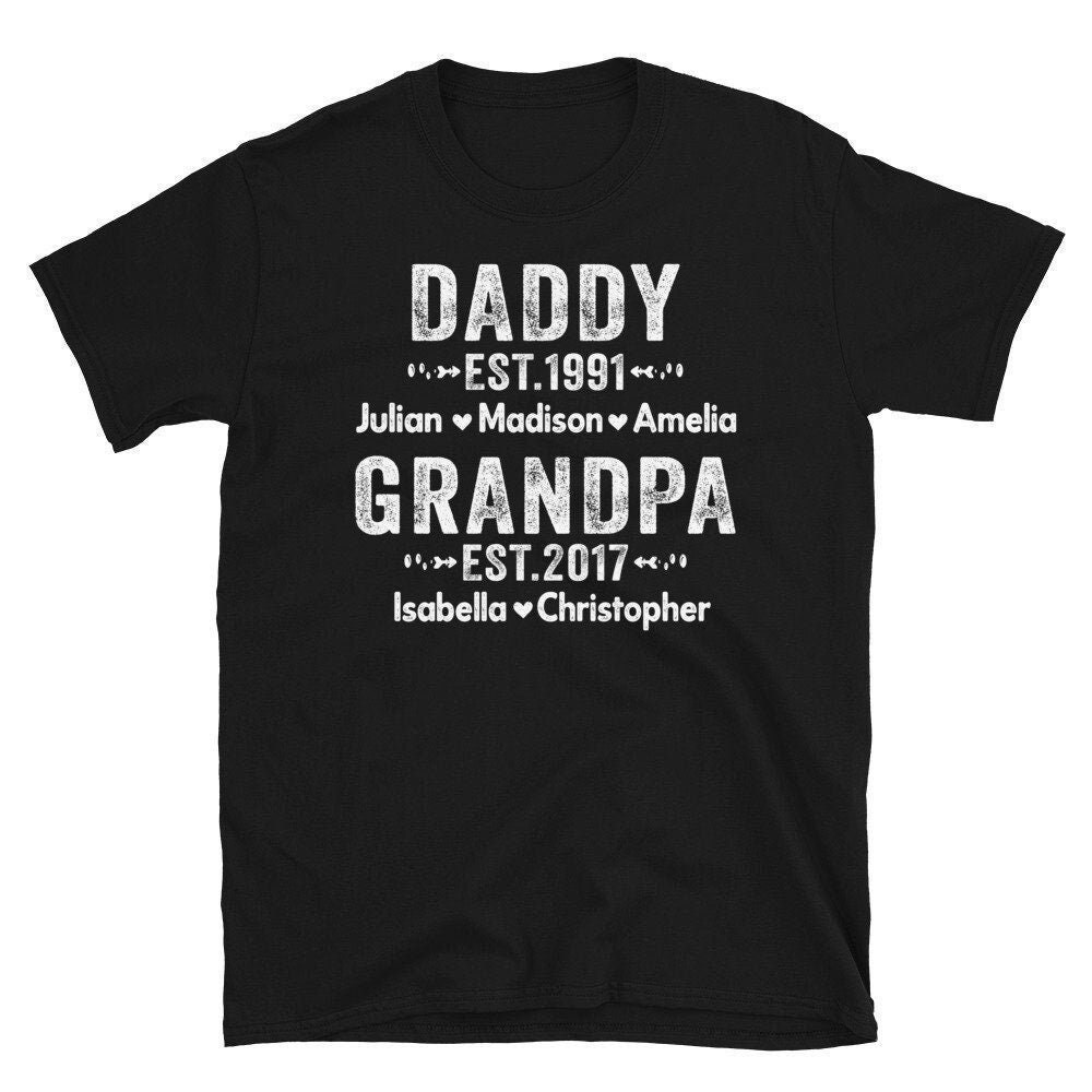 Papa Est Opa Est, Benutzerdefinierte Shirt, Großvater Mit Kinder Namen Vatertag Shirt von CreaTeeveCustom