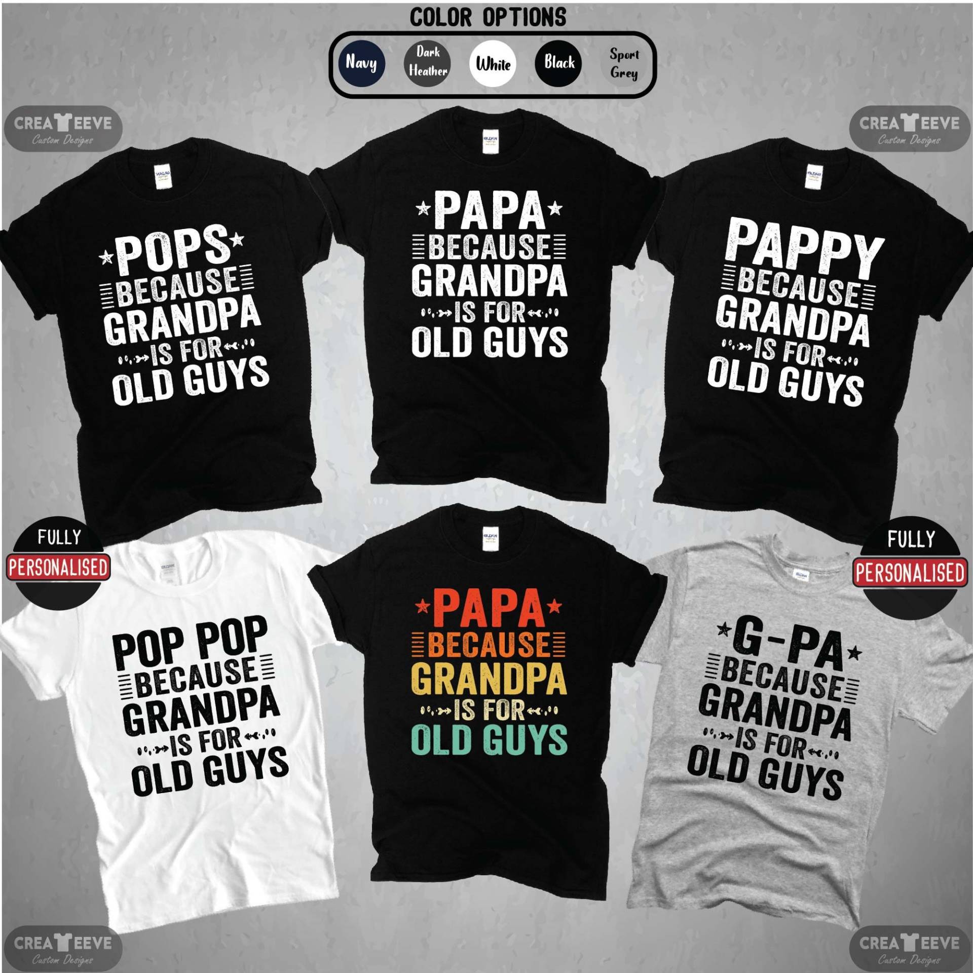 Personalisierbaren Personalisiertes Papa Shirt, Weil Opa Ist Für Alte Jungs, Großvater Geschenk Opa, Zum Vatertag von CreaTeeveCustom