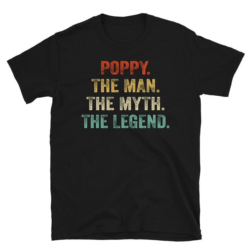 Poppy T Shirt, Mohn Lustiges Tshirt, Personalisiertes Shirt The Man Myth Legend, Papa Vatertag 2023 Geschenk Personalisiert von CreaTeeveCustom