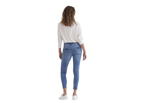 Cream Jeans CRholly Damen Jeans Designer 7/8 Jeanshose Curved fit Knopfleiste 26, Light Blue Denim von Cream