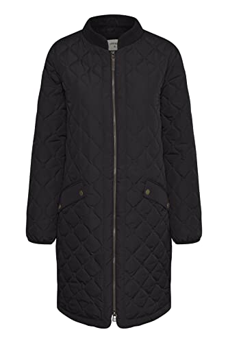 Cream Jacke ArwenCR Jacke Damen Gesteppte Lange Mantel Langarm Steppjacke Pitch Black 34 von Cream