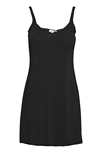 Cream Lise Underdress Damen Jerseykleid Unterkleid mit Spaghetti Trägern Nachthemd Pitch Black XS von Cream