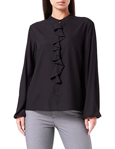 Cream Damen T-Shirt, Lange Ärmel, Ruffled Bluse, Pitch Black, 36 von Cream