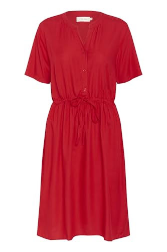 Cream Damen Women's Dress V-Notch Neck Drawstring Waist Regular Fit Short Sleeves Kleid, Rot (High Risk Red), 40 von Cream