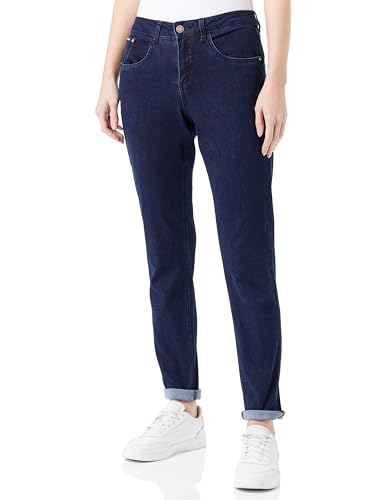 Cream Damen Women's Jeans Skinny Fit Midrise Waist Regular Waistband 5 Pockets Jeans, Dark Blue Denim Blue Stitching, von Cream