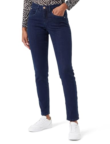 Cream Damen Women's Jeans Skinny Fit Midrise Waist Regular Waistband 5 Pockets Jeans, Dark Blue Denim Blue Stitching, von Cream