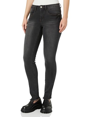 Cream Damen Women's Jeans Skinny Shape Fit Full-Length Midrise Waist Regular Waistband Jeans, Black Wash, von Cream