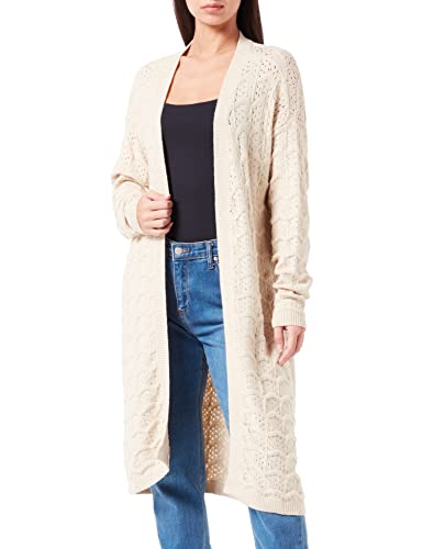 Cream Damen Women's Knit Kimono Longline Open Front Long Sleeves Sweater Cardigan, Oat Melange, S-M von Cream