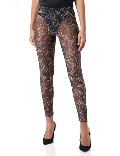 Cream Damen Women's Leggings Printed Mesh Full-Length Skinny Fit Elastic Waistband Legging, Graphic Animal Grey, von Cream