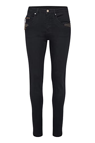 Cream Damen Women's Skinny Trousers Slim Fit Push Up Mid Waist Jeans, Black Denim, 29W x 35L von Cream