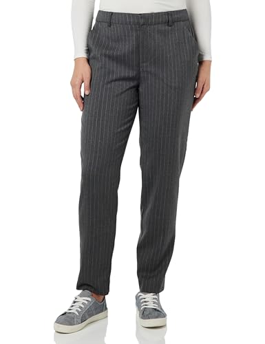 Cream Damen Women's Trousers Pin Stripes Cropped Length Tapered Legs Regular Waist Hose, Grey Melange Pinstripe, von Cream