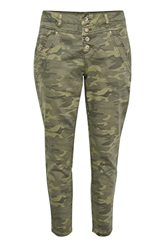 Cream Jeans CRPenora 28, Sea Green Printed Camouflage von Cream