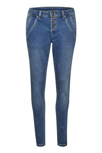 Cream Damen Women's Pants Mid Waist Skinny Slim Jeans, Rich Blue Denim, 27 von Cream