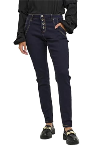 Cream Damen Women's Jeans Skinny Fit Midrise Waist Button Fastening Regular Waistband Jeans, Rinse Dark Blue Denim, von Cream